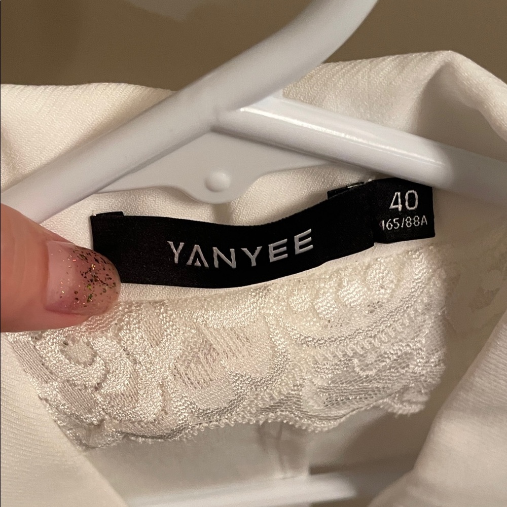 Talbots Classic White Single-Button Blazer With N… - image 2